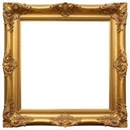 symmetrical ornate gold frame