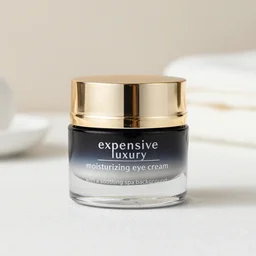“expensive luxury moisturizing eye cream with a soothing spa background”