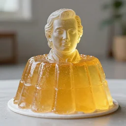 an epic statue made from jello