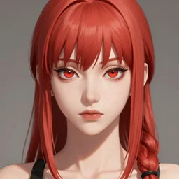 a close up portrait of makima from chainsaw man, digital art by ross tran, highly detailed, trending on artstationhq
