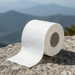 a toilet paper roll on a mountain