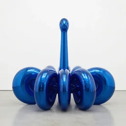 assembled, blue transparent jelly, by jeff koons, studio hippo