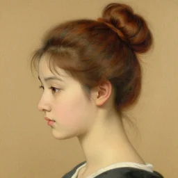 a girl with a cinammon bun as hair, very detailed, artgerm, masterpiece
