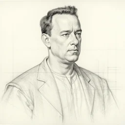 linework construction lines preliminary chalk underdrawing of tom hanks, by michelangelo, james gurney, da vinci