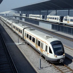 Photograph of a subatomic transit system, in the style of Frank Frazetti