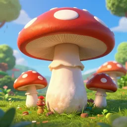 the mushroom kingdom, photorealistic, landscape, cinematic, beautiful, colorful