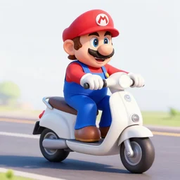 photo of super mario driving a scooter
