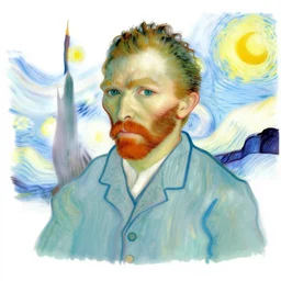 mujib in the style of van gogh
