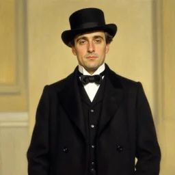 Medium shot of a typical character in the style of Joseph Christian Leyendecker
