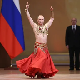 russian president putin as a belly dancer