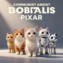 communist cats against robot dogs pixar movie poster