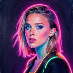 Millie Bobby Brown neon painting
