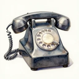 a beautiful watercolor painting of a telephone, sad colour scheme, intricate, elegant, highly detailed, digital painting, artstation, concept art, art by alphonse mucha, smooth, sharp focus, dynamic lighting by delphin enjolras, ultrarealistic, cinematic, octane render, 8 k n 4