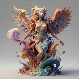the dream of creation, metaphysical art, abstract representation, fantasy, surrealism, zbrush, unreal engine, vibrant, detailed, by diego koi