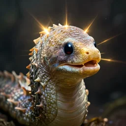 an eel with the face of the queen