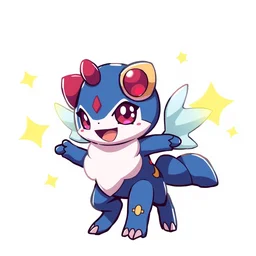 cute miss mascot heatran heatran heatran pokemon sticker art, cronobreaker, beeple game icon