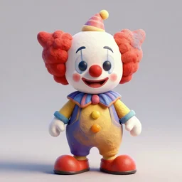 3 d render pastel clown character