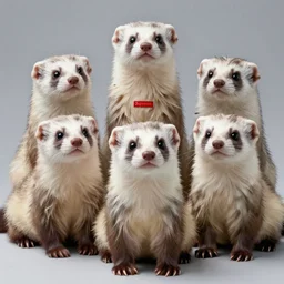 a group of ferrets wearing supreme