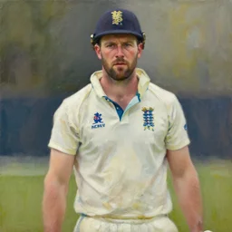 a portrait of Ben Stokes, England cricket captain, oil painting in the style of Lucian Freud, morning light, trending on artstation
