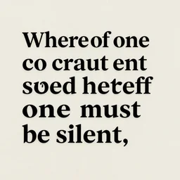 Whereof one cannot speak, thereof one must be silent