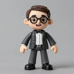 flamboyant, happy, individual alan turing, stop motion vinyl action figure, plastic, toy, butcher billy style