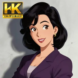 pleasant adult woman character portrait, by don bluth, highly detailed, dynamic shadows, 4 k, splash art