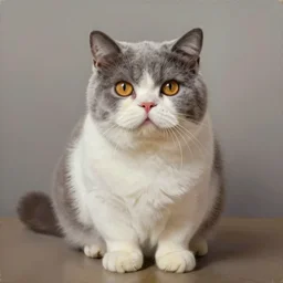 painting of a british shorthair cat