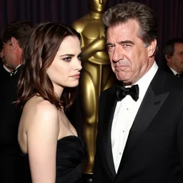 Photograph of Winona Ryder scowling at a drunk Mel Gibson while at an Oscar’s After Party