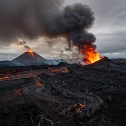 landscape photography by marc adamus, lava lake, dramatic lighting, volcanoes, smoke, fire, dramatic, evil