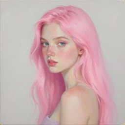 a beautiful artwork by claire silver for claire silver ( pink hair girl )