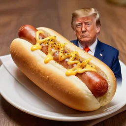 donald trump as a chode hotdog
