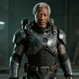 Morgan Freeman as Gordon Freeman in Half-Life 2, wearing the HEV suit