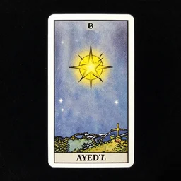 tarot card the star, nighttime