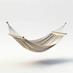 enamel hammock, stylized 3d render, isolated on a pure white background, centered, entire object in frame, sharp focus, soft studio lighting