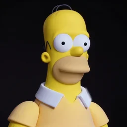 studio portrait of man that looks excactly like homer simpson, lookalike, as if homer simpson came to life, soft light, black background, fine skin details, close shot, award winning photo by diane arbus