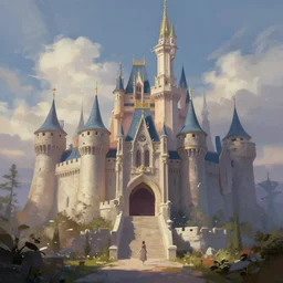 a fantasy castle, digital art, Corel Painter, feminine