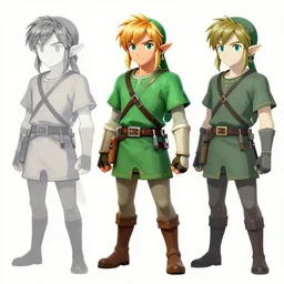 concept art about link in vaporware style