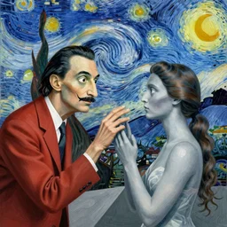 psychoautistic scene of a divine moment, 4K, Rococo & Precisionism, colorized,  by collaboration of Salvador Dali, Van Gogh and M. C. Escher