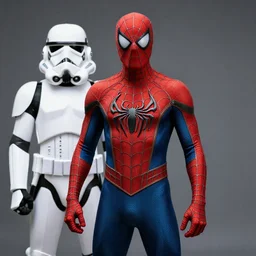 spiderman dressed as a storm trooper with venom