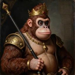 medieval portrait of king donkey kong, renaissance portrait, painting, photorealistic, detailed