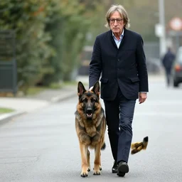 john lennon walking with a german shepherd dog. epic stunningly beautiful photo. artstation, 4 k. kodachrome. scorsese, fred herzog. 1 9 7 6. cinestill. masterpiece