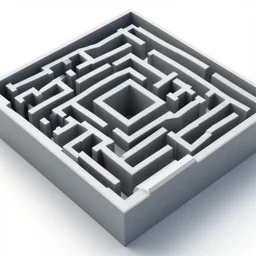 solvable 2 d maze, price in middle, opening top side