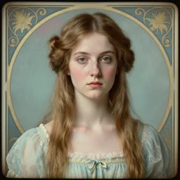portrait of a beautiful girl, daguerreotype by edward hopper, by henri rousseau, by Pontormo, art noveau, highly detailed, strong lights, liminal, eerie, Bright pastel colors, octane render, 8k