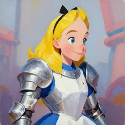 greg manchess portrait painting of partially armored alice in wonderland as overwatch character, wacky, medium shot, asymmetrical, profile picture, organic painting, sunny day, matte painting, bold shapes, hard edges, street art, trending on artstation, by huang guangjian and gil elvgren and jesper ejsing
