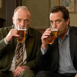 saul goodman and nathan fielder drinking pints