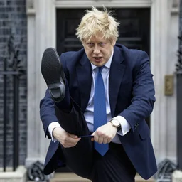 Boris johnson pulling his socks up