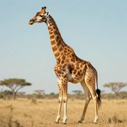 a creature with the head, arms, and torso of a man and the body and legs of a giraffe