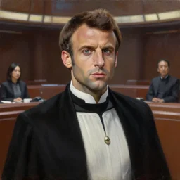 painting of Emmanuel Macron dressed as a senator in Star Wars, inside the galactic senate, sharp focus, trending on ArtStation, masterpiece, by Greg Rutkowski, by Ross Tran, by Fenghua Zhong, octane, clear eyes, soft render, oil on canvas, moody lighting, cinematic, professional environment concept art