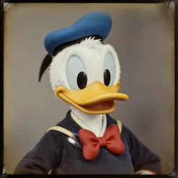 facial portrait of donald duck, 1 9 2 1, ambrotype, by george s. cook, award winning