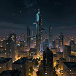 cyberpunk ukraine landscape, futuristic, detailed, the sky is filled with stars, atmospheric lighting, painted, intricate, volumetric lighting, beautiful, rich deep colours masterpiece, sharp focus, ultra detailed, in the style of Dan Mumford and marc simonetti
